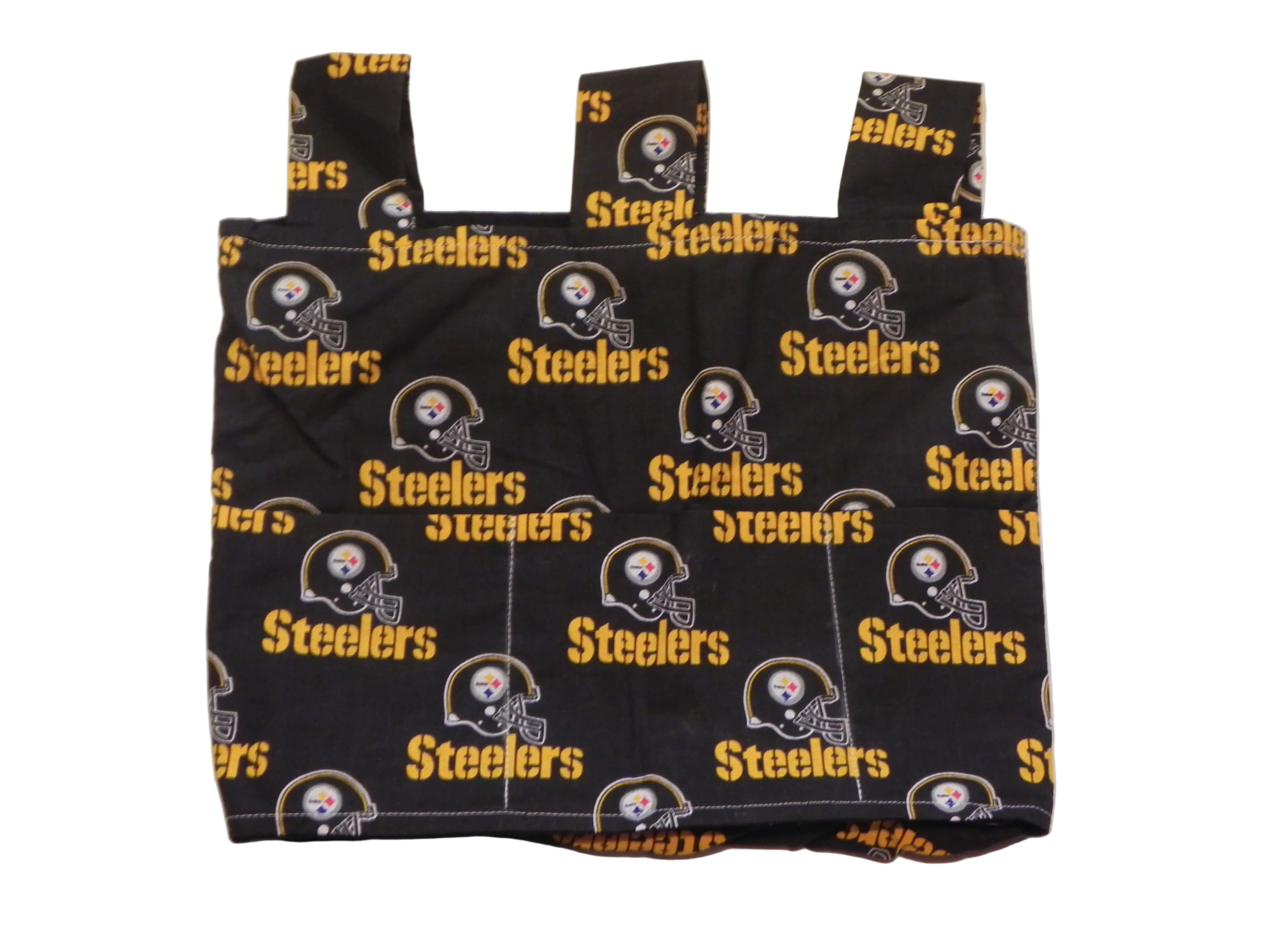 Handmade Pittsburgh Steelers NFL Walker/Stroller Bag – 4 Pocket Bag Black