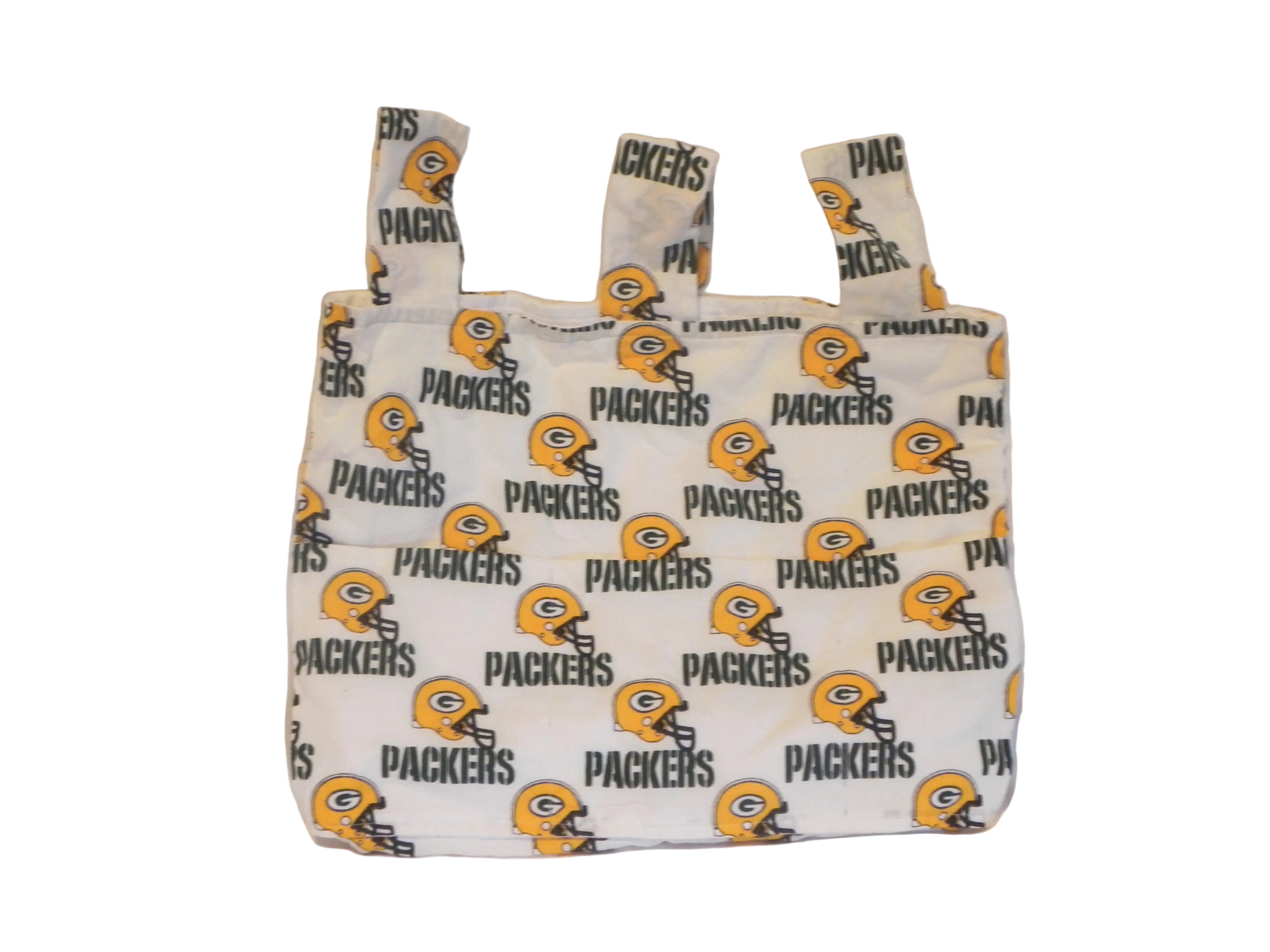 Handmade Green Bay Packers NFL Walker/Stroller Bag 4 Pocket Bag White