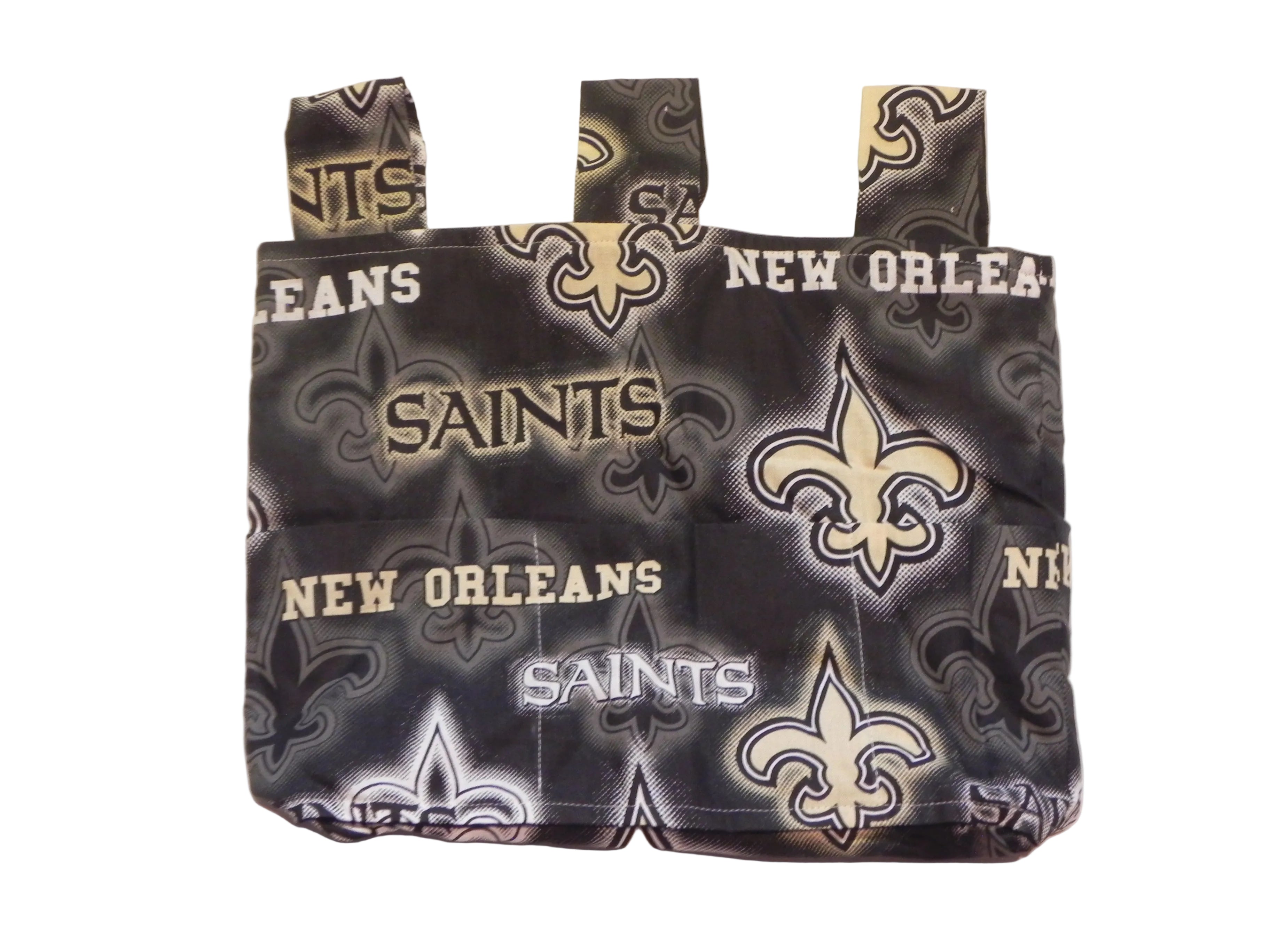 Handmade New Orleans Saints NFL Walker/Stroller Bag – 4 Pocket Bag