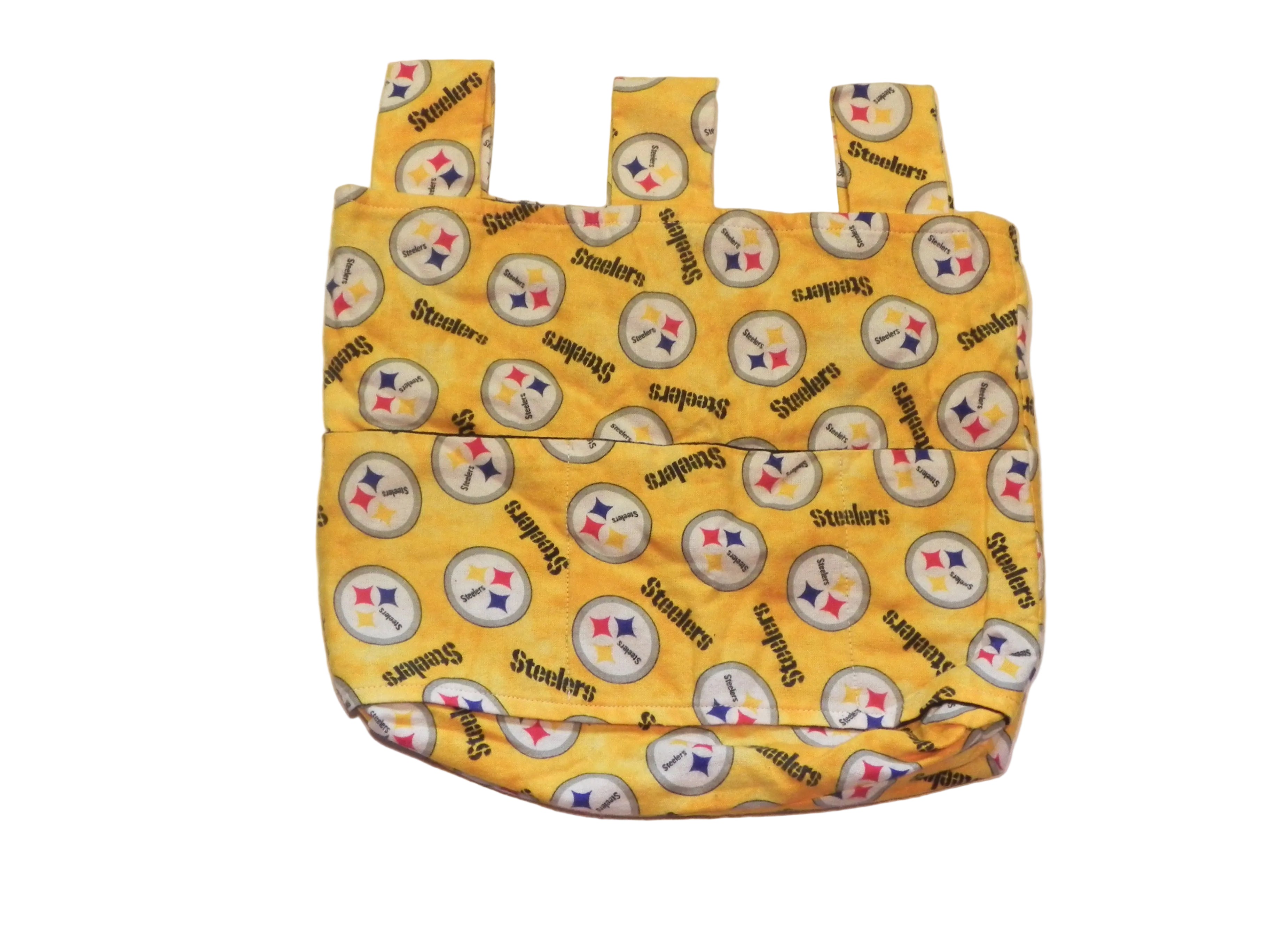 Handmade Pittsburgh Steelers NFL Walker/Stroller Bag – 4 Pocket Bag Yellow
