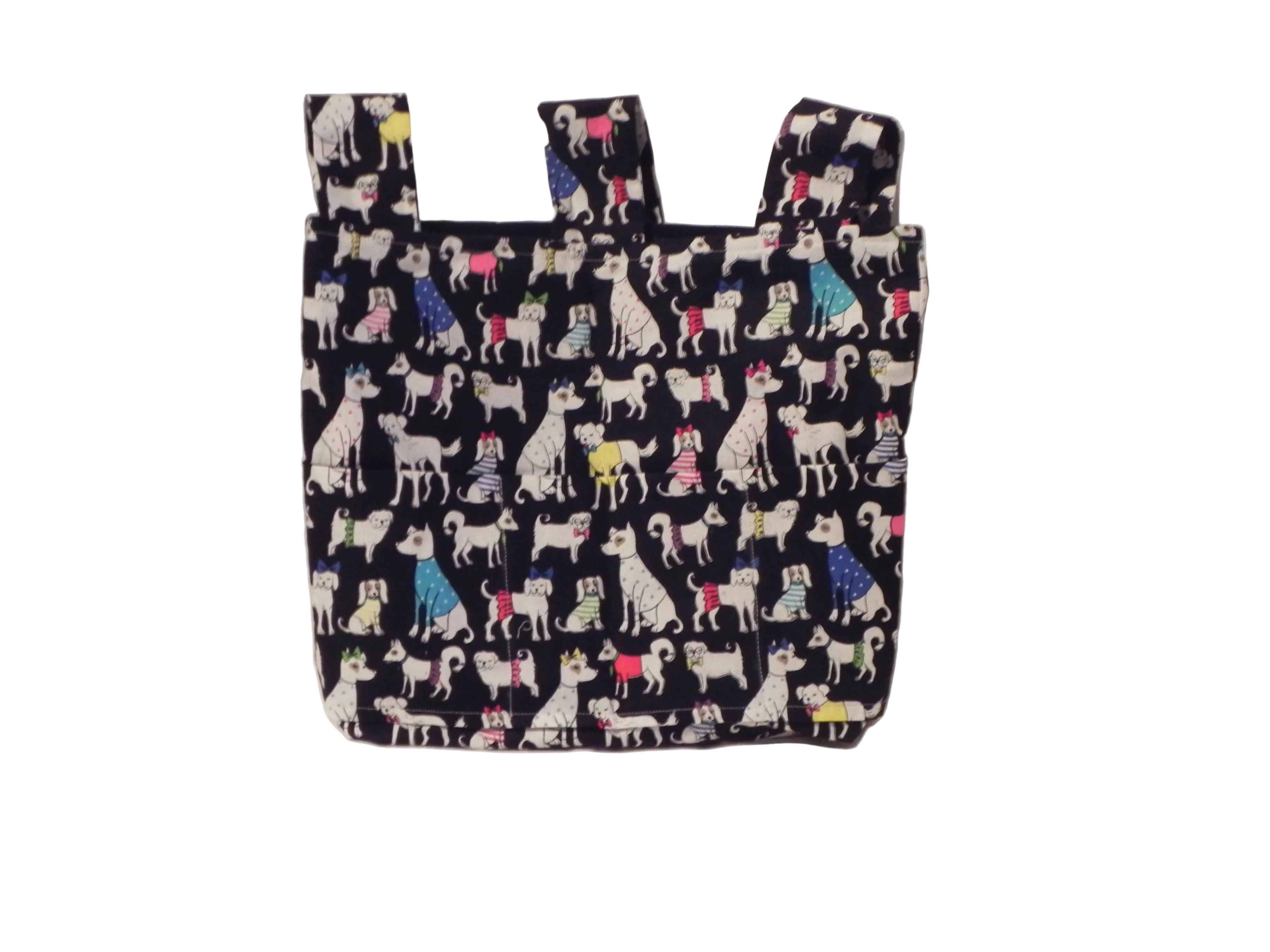 Handmade Dogs All Over Design Walker/Stroller Bag – 4 Pocket Cotton Bag
