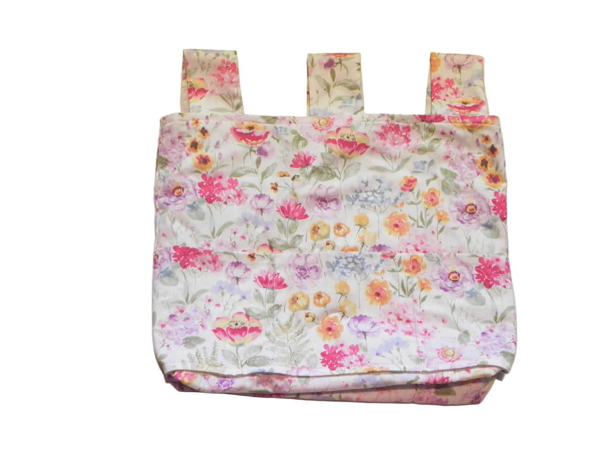 Handmade Pink Flowers Walker/Stroller Bag 4 Pockets