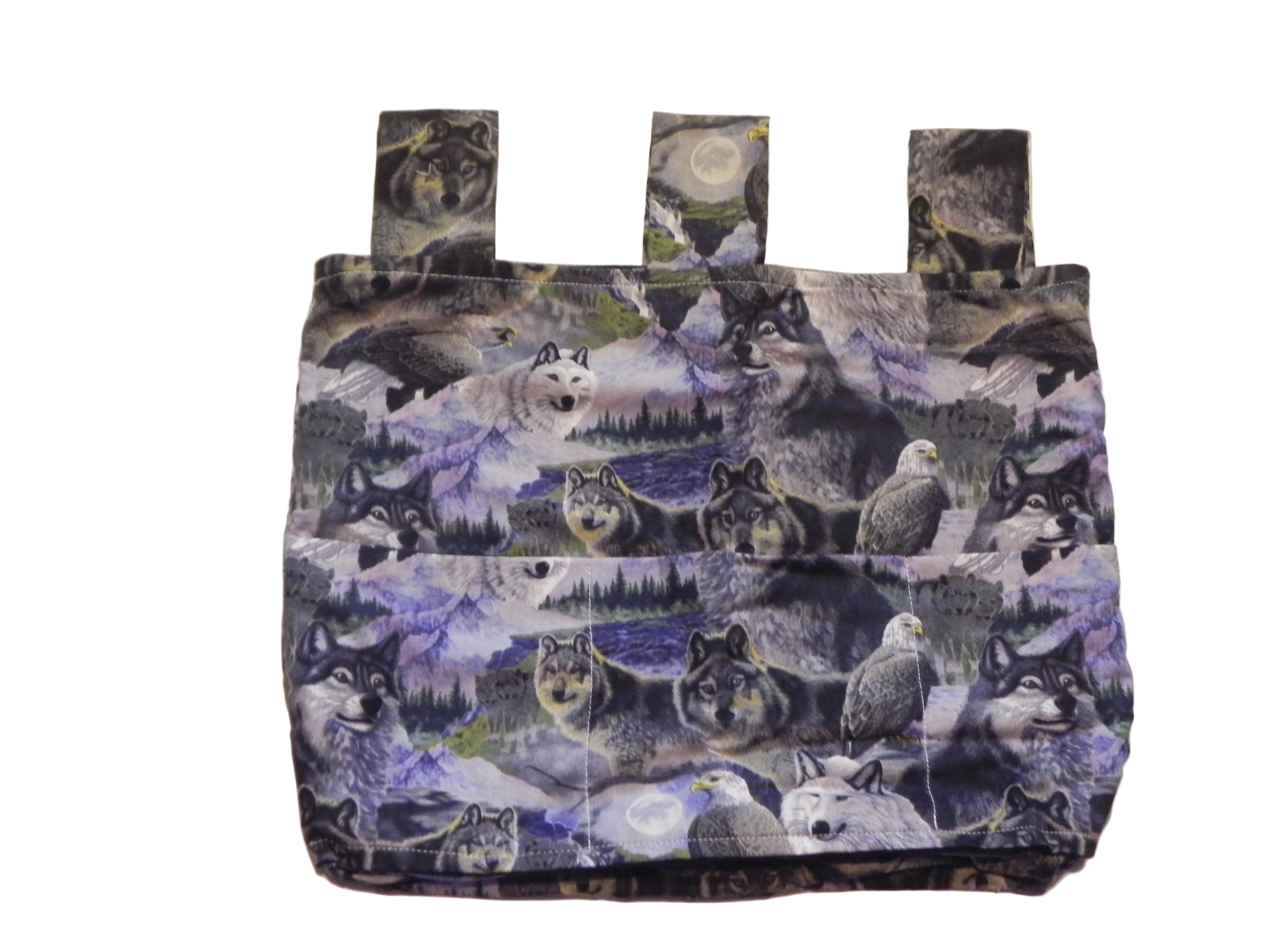 Handmade Wolves Design Walker/Stroller Bag – 4 Pocket Cotton Bag