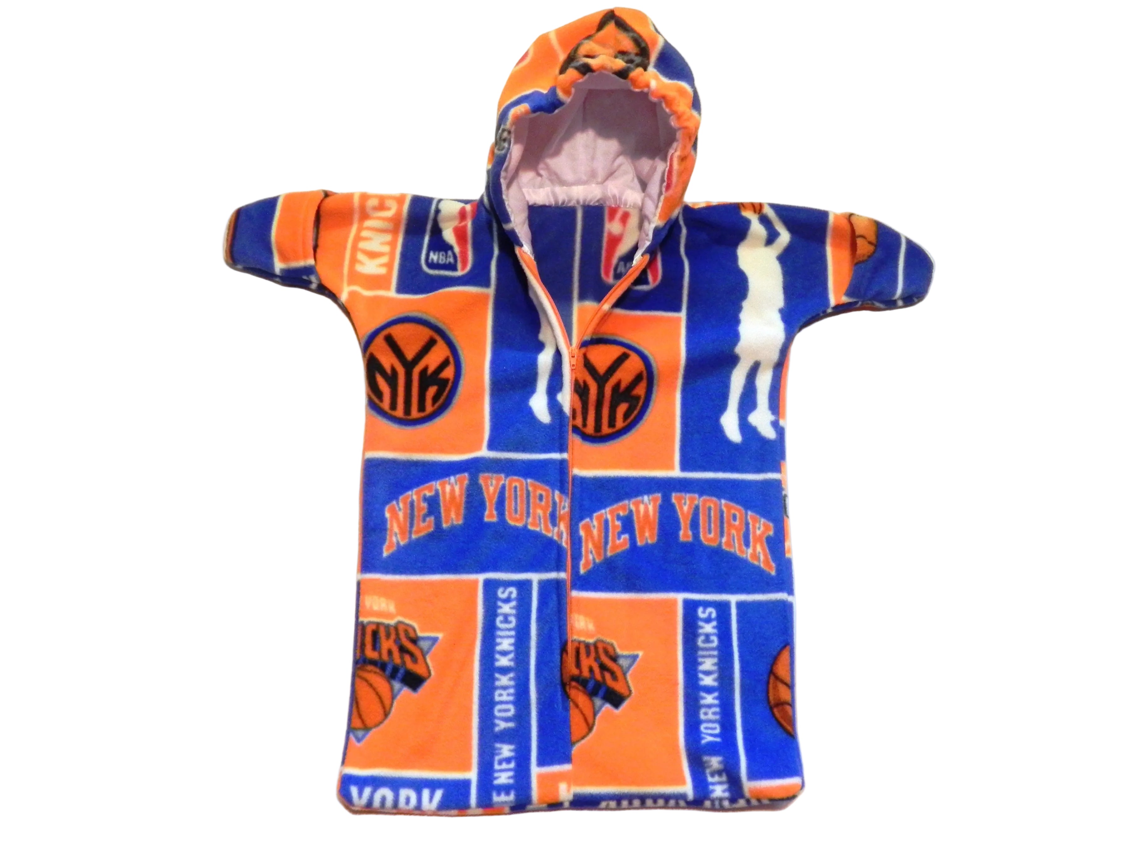 Handmade New York Knicks Printed Fleece Baby Bunting Coat 0-6M